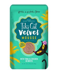 Tiki Cat Velvet Mousse Tuna and Chicken Cat Food Pouches 12x2.8oz
