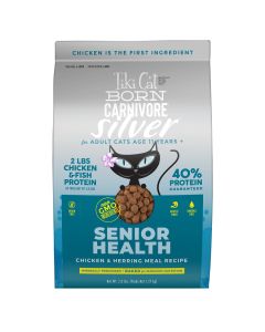Tiki Cat Born Carnivore Silver Senior Health Chicken & Herring Meal Recipe Dry Cat Food 5.6lb