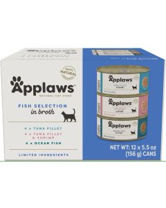 Applaws Fish Selection in Broth Variety Pack Canned Cat Food - 12x5.5oz