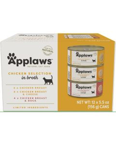 Applaws Chicken Selection in Broth Variety Pack Canned Cat Food - 12x5.5oz