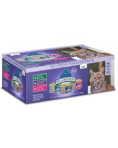 Blue Buffalo Wilderness Adult Variety Pack Canned Cat Food 12 x 3oz
