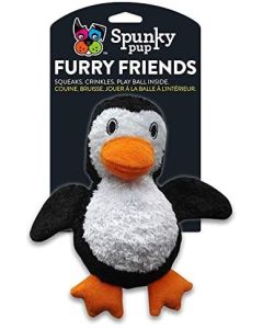 Spunky Pup Penguin With Ball Squeaker Dog Toy