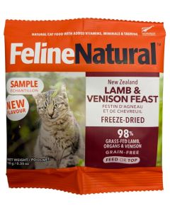 Feline Natural Lamb & Venison Feast Raw Freeze-Dried Cat Food - Sample
