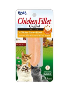 Inaba Ciao Grain-Free Grilled Chicken Fillet in Chicken Flavored Broth Cat Treats 0.9oz