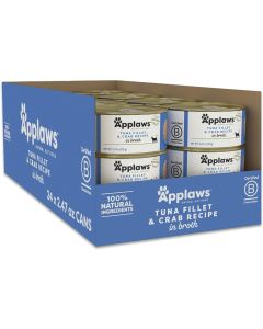 Applaws Tuna Fillet with Crab in Broth Canned Cat Food