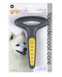 JW Pet GripSoft Dog Undercoat Rake-Double Row