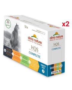 Almo Nature HQS Complete Variety Pack 2 Grain-Free Canned Cat Food - 24x2.47oz