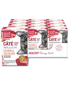 The Honest Kitchen Cate Grain Free Salmon & Cod Recipe Pate Wet Cat Food - 12 x 5.5oz