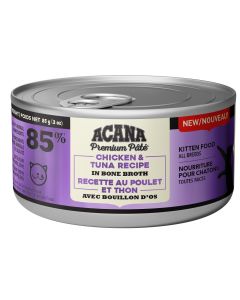 Acana Kitten Chicken and Tuna Recipe Premium Pate in Bone Broth Canned Cat Food