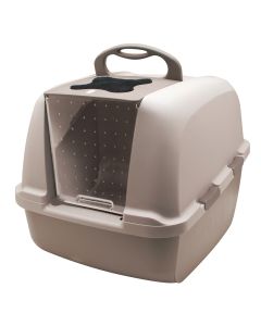 Catit Jumbo Hooded Cat Pan - Warm Gray Color