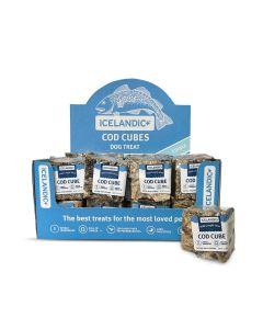 Icelandic+ Cod Skin Large Cube Crunchy Dog Treat in Bulk Case - 24 ct
