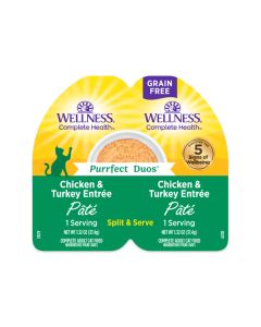 Wellness Complete Health Purrfect Duos Chicken & Turkey Entree Pate Wet Cat Food - 12 x 2.64oz