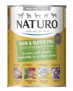 Naturo Grain Free Chicken in Herb Gravy Wet Dog Food - 12x390g