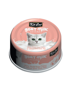 Kit Cat White Meat Tuna Flakes & Salmon With Goat Milk Canned Cat Food - 24x70g