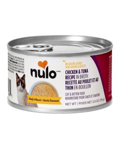 Nulo Finely Minced Chicken & Tuna Recipe in Broth Grain-Free Cat & Kitten Canned Cat Food