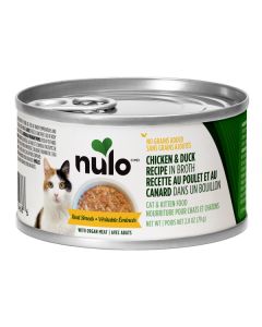 Nulo Real Shreds with Organ Meats Chicken & Duck Recipe in Broth Grain-Free Cat & Kitten Canned Cat Food