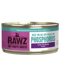 RAWZ Lower Phosphorus Turkey Pate Canned Cat Food 24 x 5.5 oz