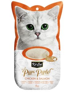 Kit Cat Purr Puree Chicken & Salmon Lickable Cat Treat - 4 x 15g