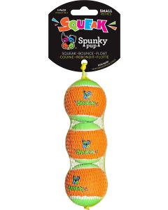 Spunky Pup Squeaky Tennis Balls Dog Toy 