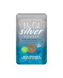 Tiki Cat Velvet Mousse Senior Chicken with Pumpkin Cat Food Pouches - 12x2.8oz