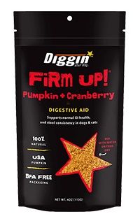 Diggin Your Dog Firm Up! Original Pumpkin + Cranberry Super Digestive Supplement for Dogs & Cats - 4oz