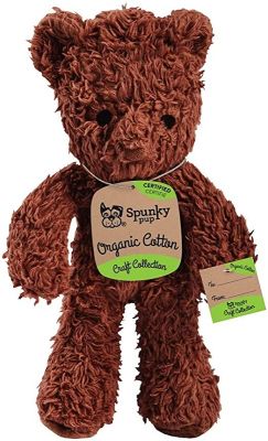 Spunky Pup Organic Cotton Bear Dog Toy - Assorted Color