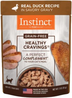 Instinct Healthy Cravings Grain Free Real Duck in Savory Gravy Wet Cat Food Topper - 24x3oz