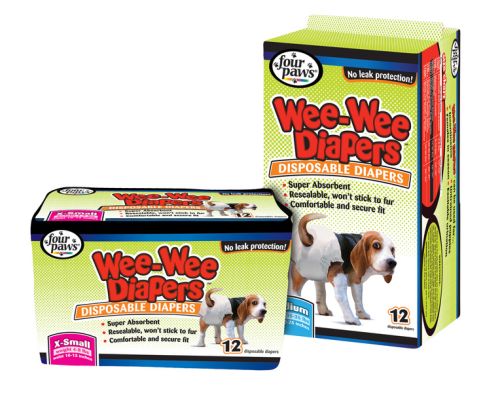 Four Paws Wee-Wee Disposable Doggie Diapers-12pk