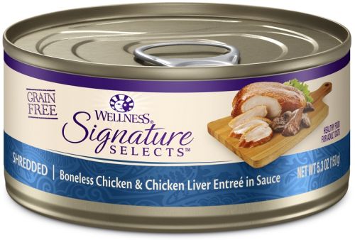 Wellness Signature Selects Grain Free Shredded Chicken & Chicken Liver Entree Canned Cat Food