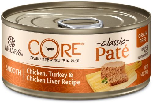Wellness CORE Grain-Free Chicken, Turkey & Chicken Liver Canned Cat Food - 24 x 5.5oz