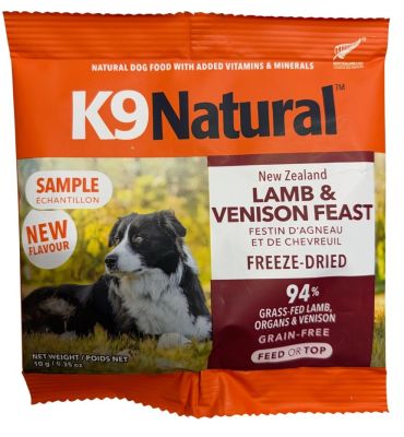 K9 Natural Lamb & Venison Feast Raw Freeze-Dried Dog Food - Sample