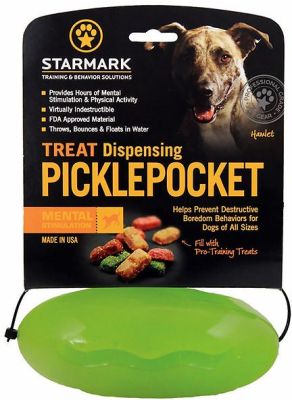 Starmark Treat Dispensing Pickle Pocket Dog Toy