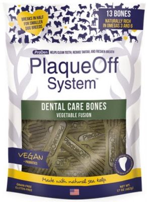 ProDen PlaqueOff System Dog Dental Care Bones Vegetable Fusion Flavor 17oz
