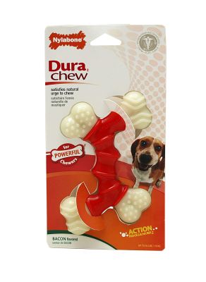 Nylabone DuraChew Double Bone Dog Toys - Bacon Flavor
