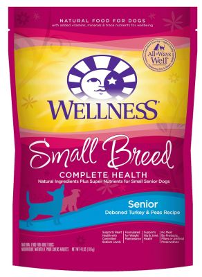Wellness Small Breed Complete Health Senior Turkey & Peas Recipe Dry Dog Food - 4lb