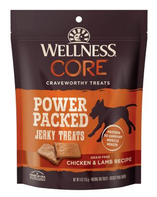 Wellness Core Power Packed Grain-Free Chicken & Lamb Jerky Bites Dog Treats 4oz