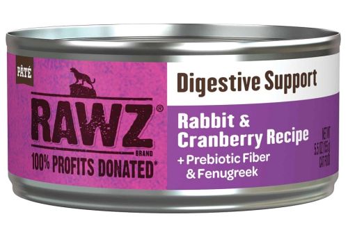 RAWZ Digestive Support Rabbit and Cranberry Canned Cat Food 24 x 5.5oz
