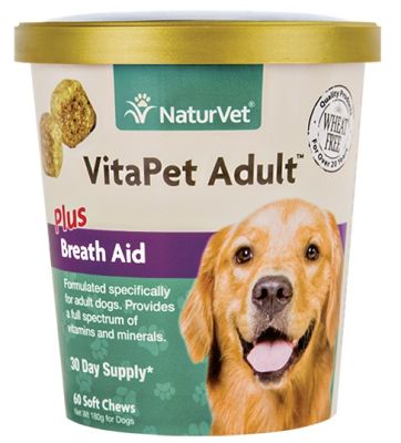 NaturVet VitaPet Adult Plus Breath Aid Soft Chew for Dogs