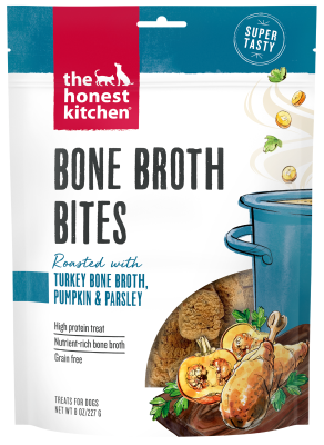 The Honest Kitchen Bone Broth Bites Roasted With Turkey Bone Broth & Pumpkin Dog Treats - 8oz