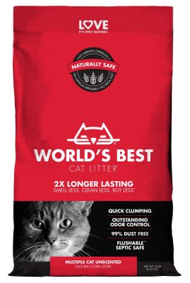 World's Best Multiple Cat Unscented Clumping Cat Litter - 14lb