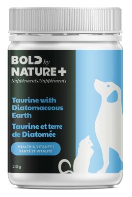 BOLD by NATURE Taurine with Diatomaceous Earth Supplement for Dogs & Cats 210g