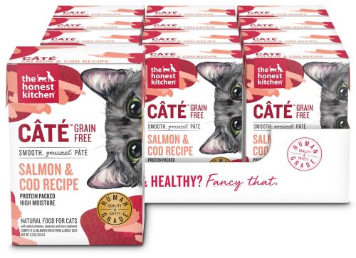 The Honest Kitchen Cate Grain Free Salmon & Cod Recipe Pate Wet Cat Food - 12 x 5.5oz