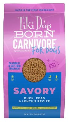 Tiki Dog Born Carnivore Savory Duck, Peas & Lentils Recipe Grain-Free Baked Kibble Dry Dog Food