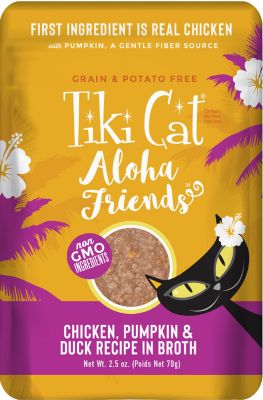 Tiki Cat Aloha Friends Chicken, Pumpkin & Duck Cat Food Pouches 12 x 2.5oz