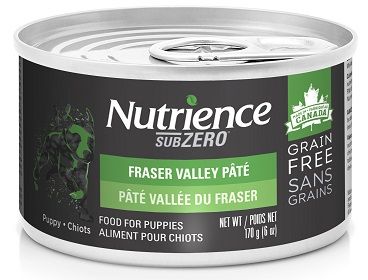 Nutrience Grain Free Subzero Pate for Puppies - Fraser Valley Canned Dog Food 24x6oz