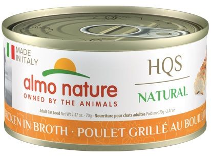 Almo Nature Natural Made In Italy Grilled Chicken In Broth Grain-Free Canned Cat Food - 24x2.5oz 