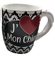 PetRageous Designs J'Aime Mon Chien Jumbo Mug  - 28oz