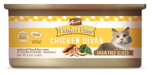 Merrick Purrfect Bistro Grain-Free Sliced CHICKEN Divan Canned Cat Food 24 x 5.5oz